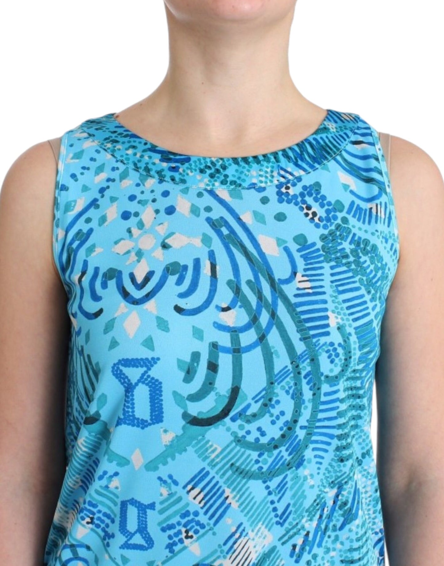 John Galliano Blue printed tank top