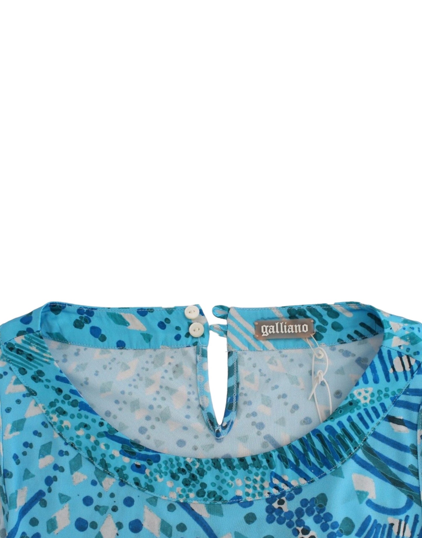 John Galliano Blue printed tank top