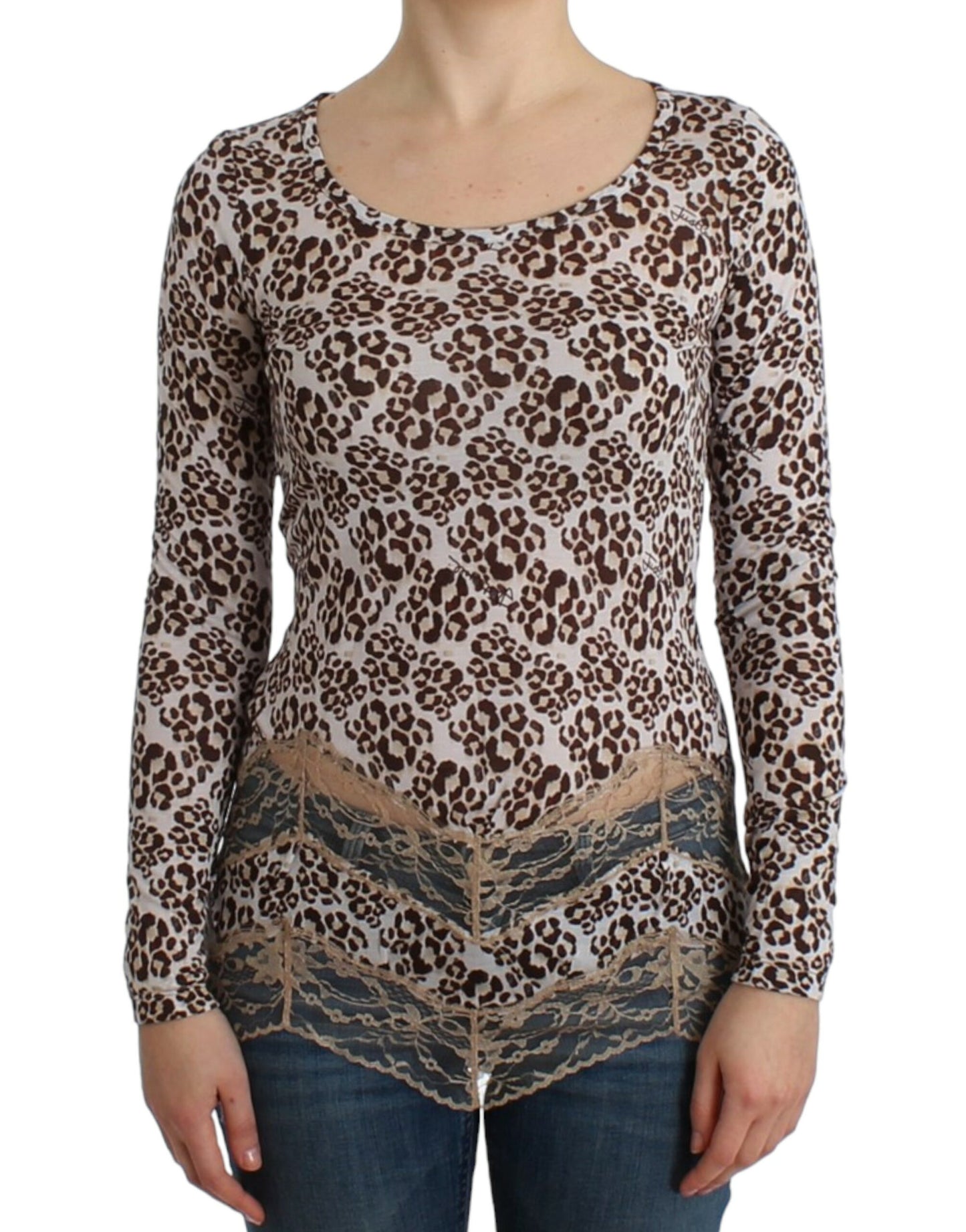 Cavalli Brown longsleeved lace top