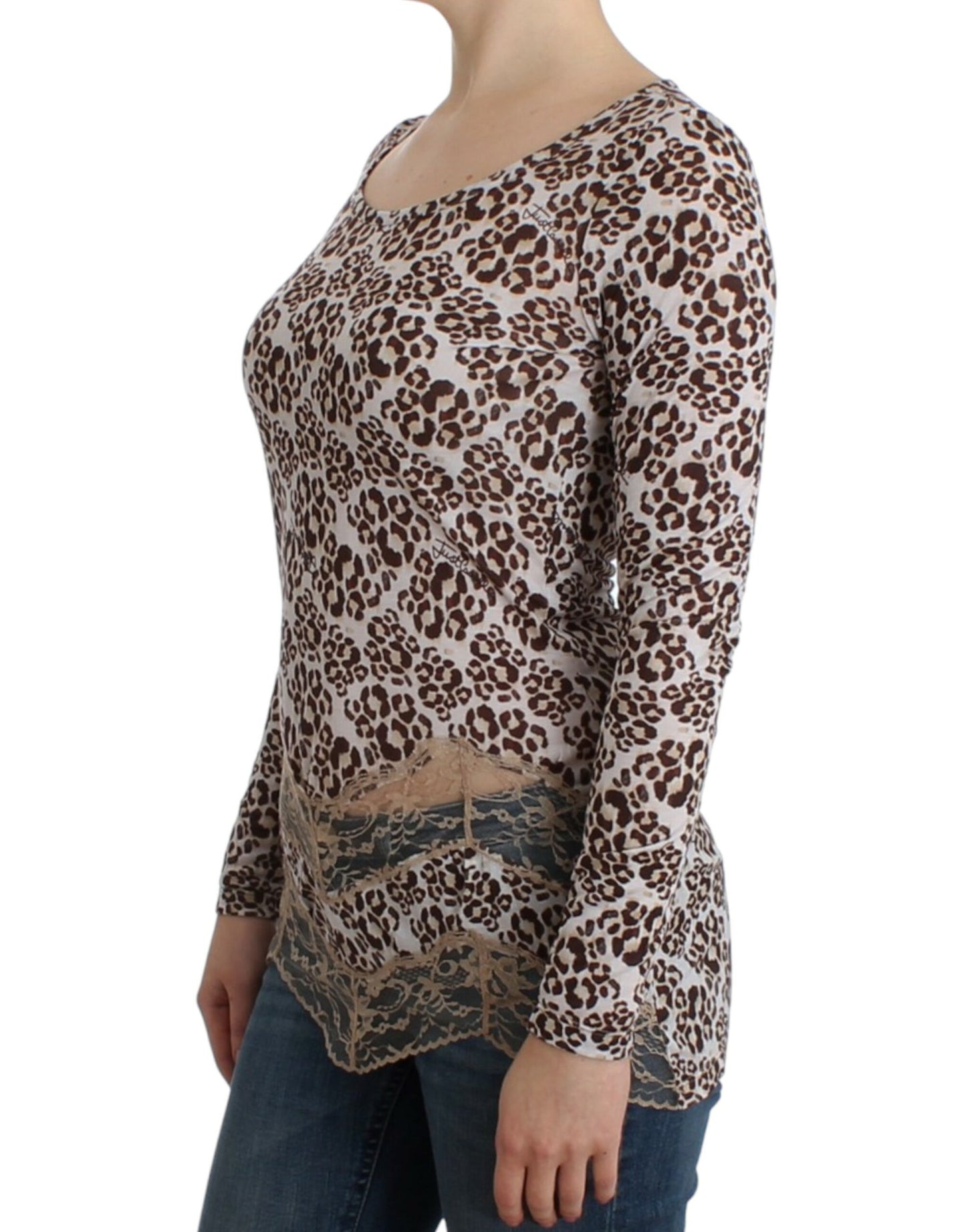 Cavalli Brown longsleeved lace top