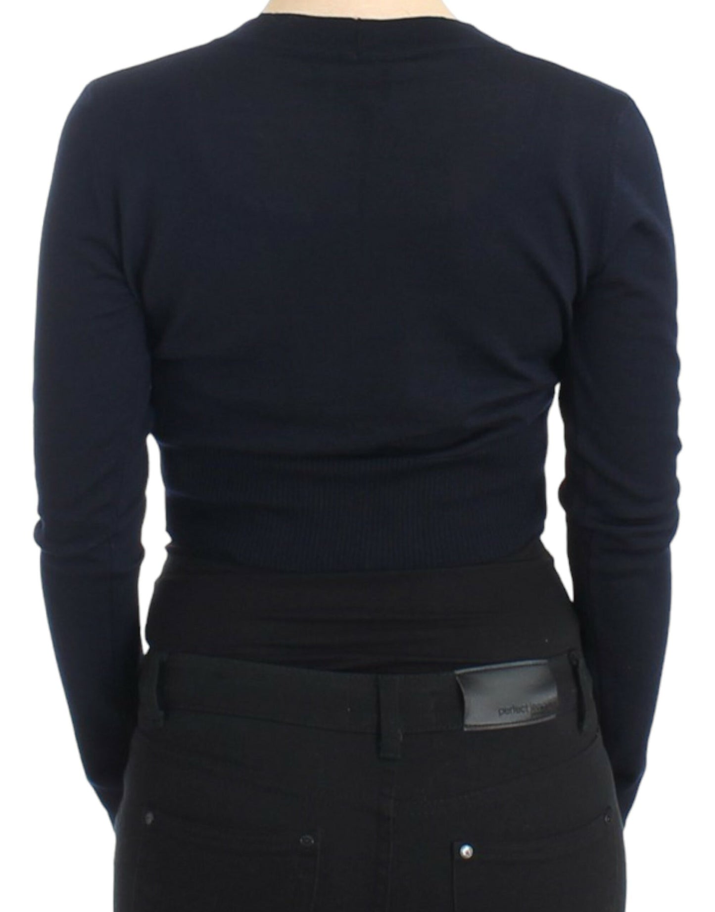 Cavalli Blue cropped wool cardigan