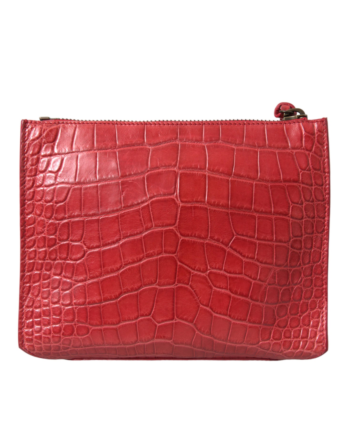 Balenciaga Red Exotic Skin Leather Classic Pouch Purse Wristlet Bag