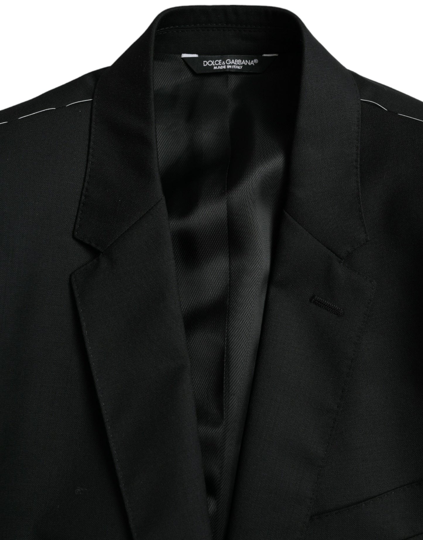 Dolce & Gabbana Black Wool MARTINI Single Breasted Blazer