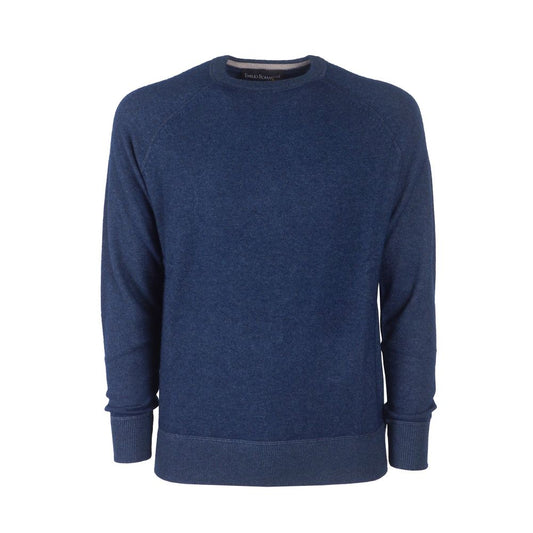 Emilio Romanelli Blue Cashmere Men Sweater