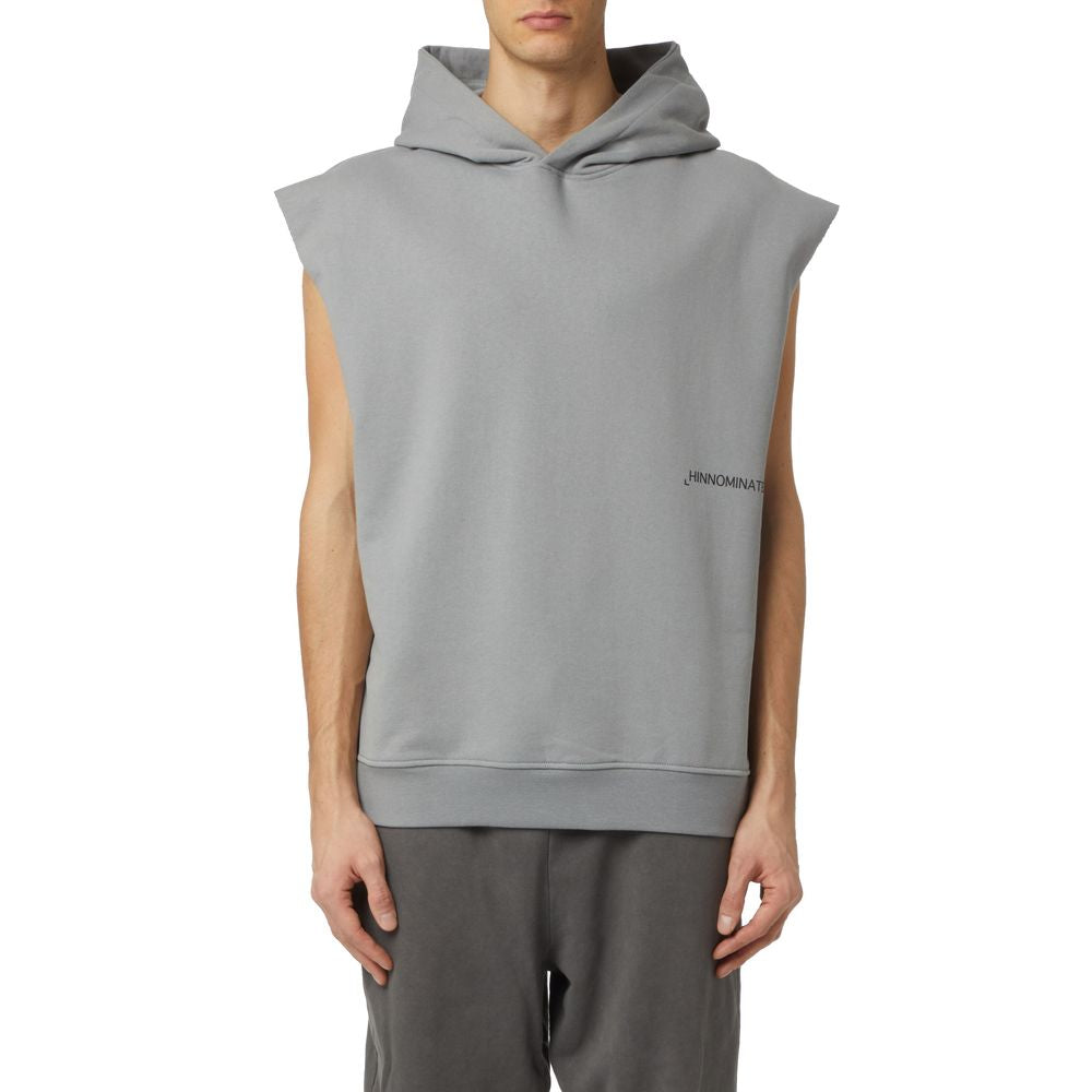 Hinnominate Gray Cotton Men's Sleeveless Sweatshirt