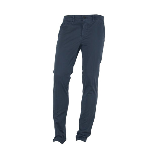 Made in Italy Blue Cotton Men Pant