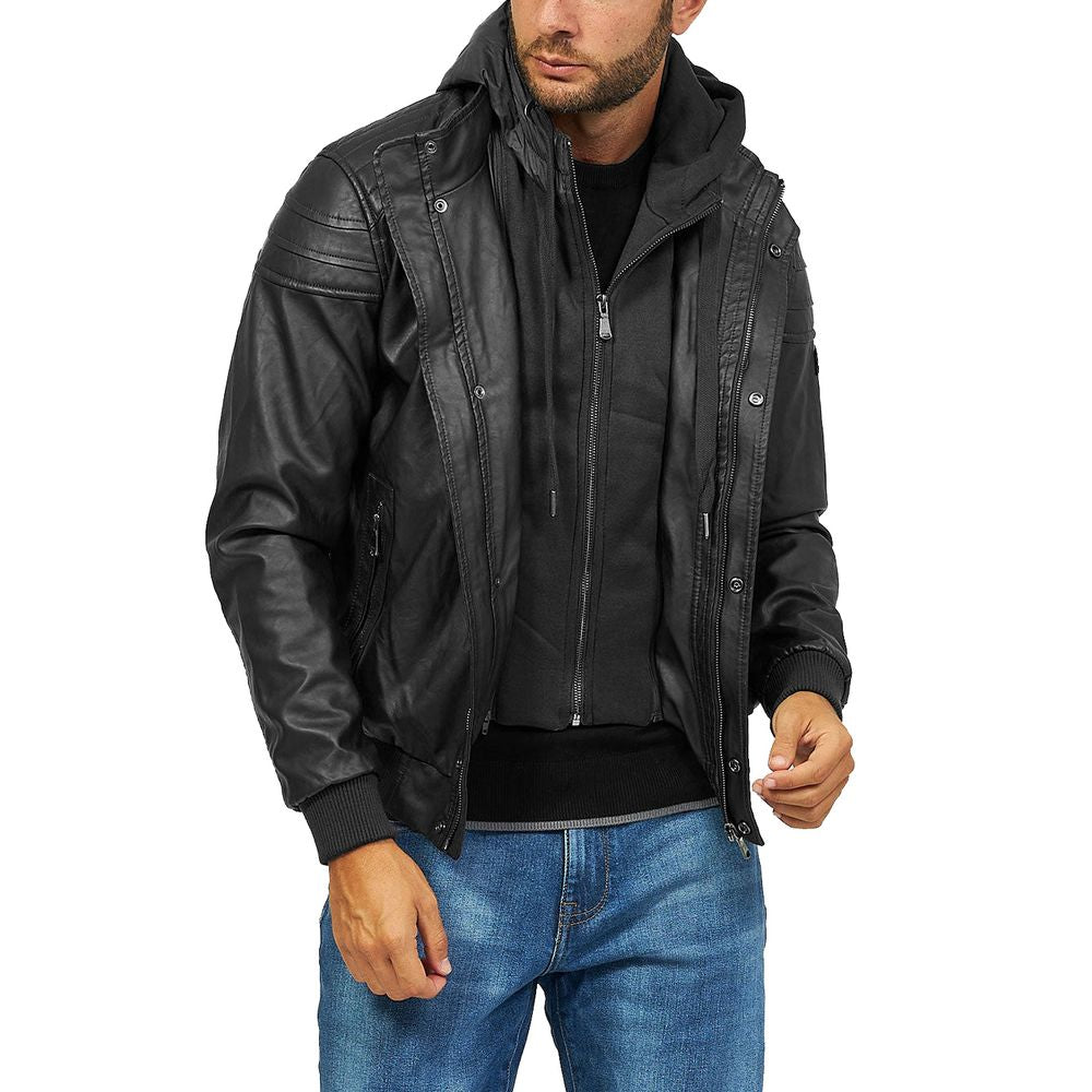 Yes Zee Black Polyethylene Men's Jacket