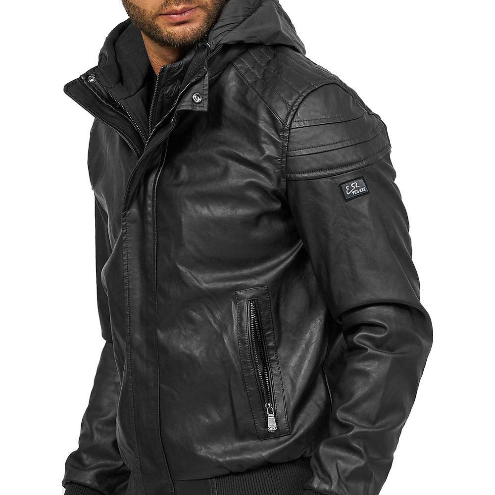 Yes Zee Black Polyethylene Men's Jacket