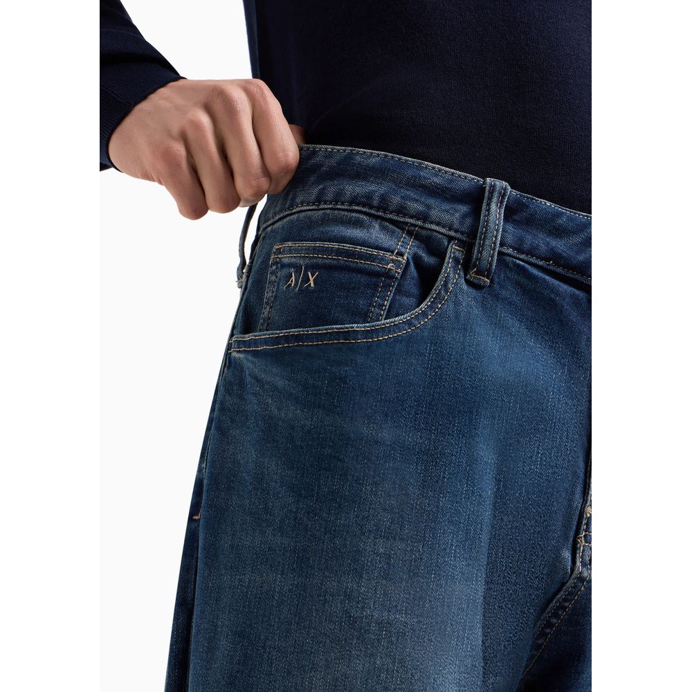 Armani Exchange Blue Cotton Skinny Jeans