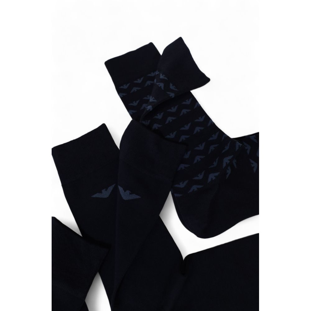 Emporio Armani Underwear Blue Cotton Socks