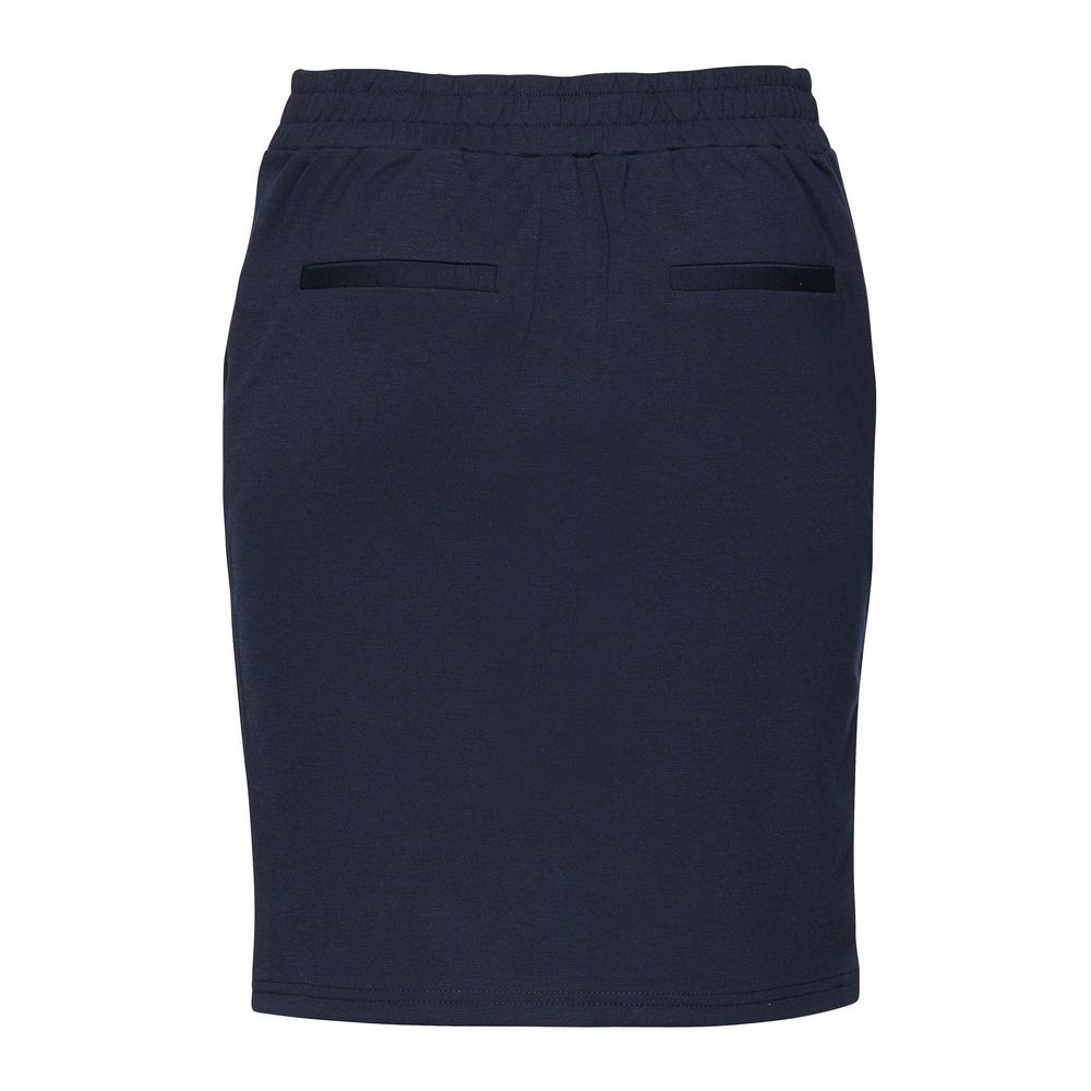 ICHI Blue Polyester Mini Skirt