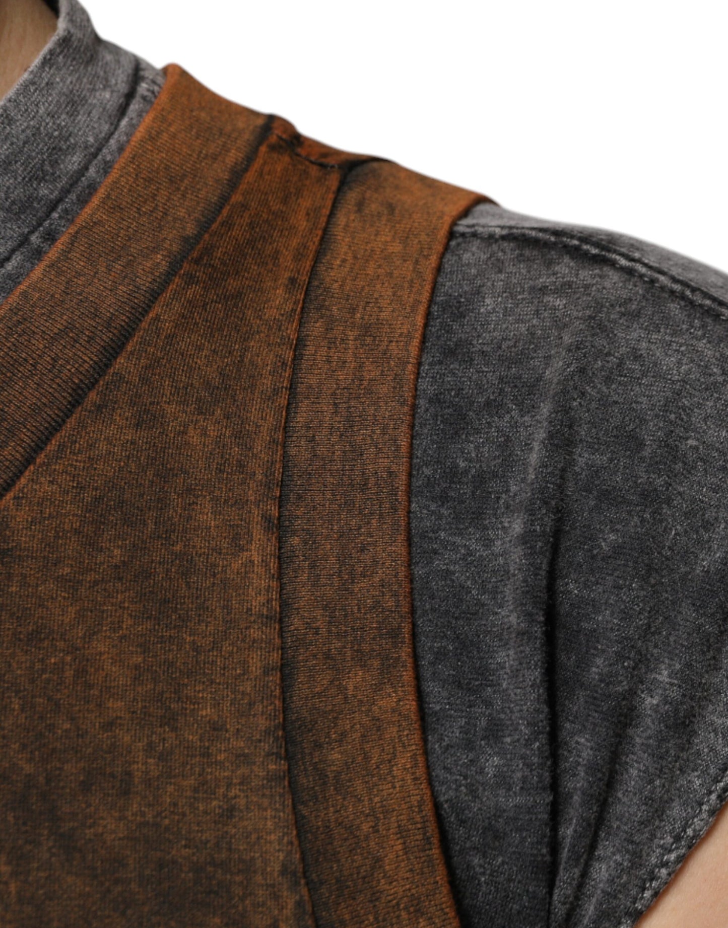 Dolce & Gabbana Brown Cotton Crew Neck Sleeveless T-shirt