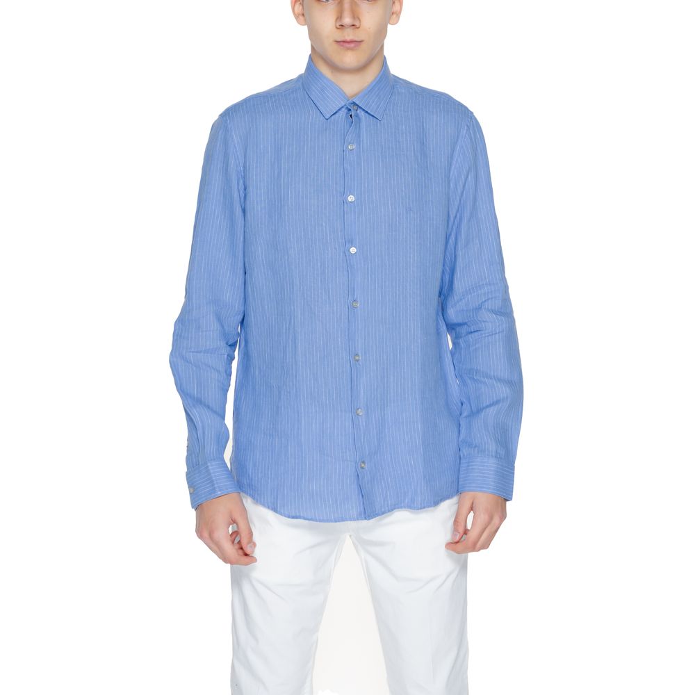 Calvin Klein Blue Linen Dress Shirt