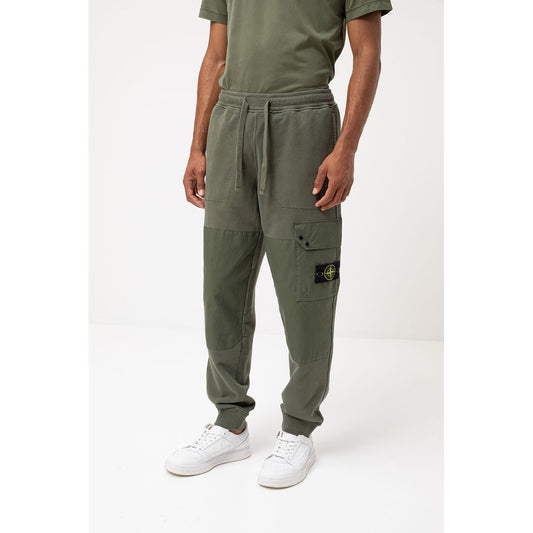 Stone Island Green Cotton Men's Tracksuit Pant