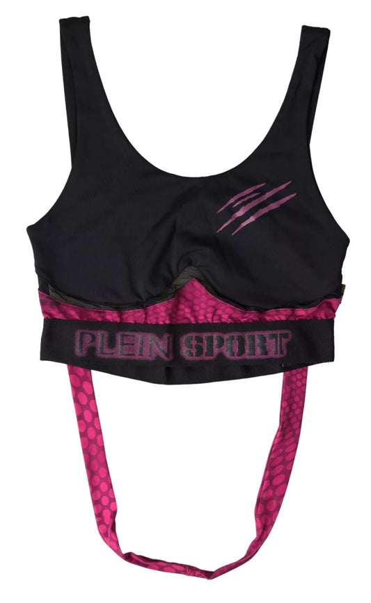 Plein Sport Black Fuchsia Logo Athlete Hannah Bra Underwear