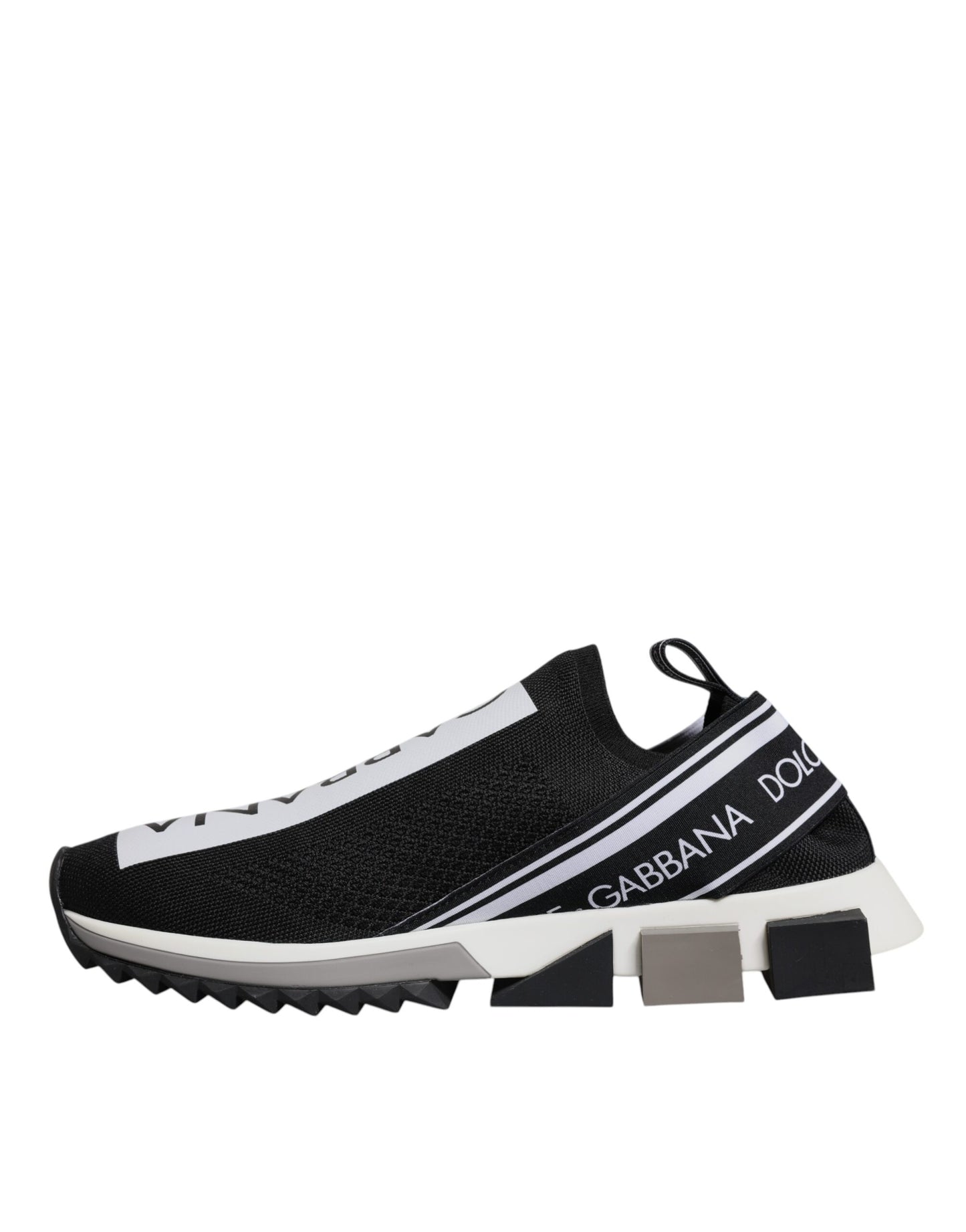Dolce & Gabbana Black White Slip On Sorrento Sneakers Shoes