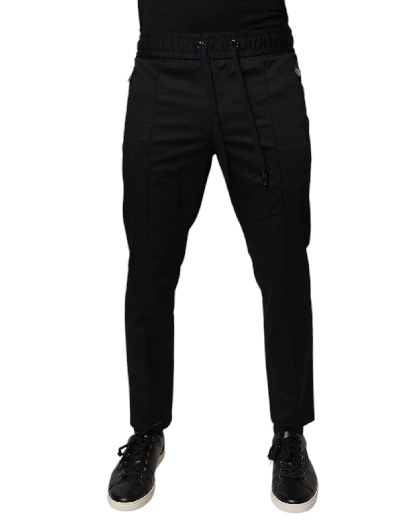 Dolce & Gabbana Dark Blue Cotton Men Jogger Sweatpants Pants
