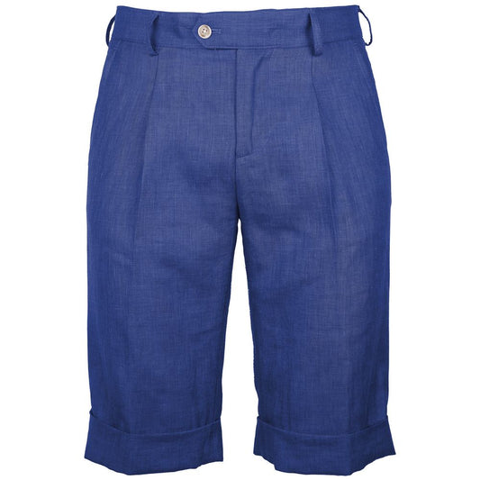 Made in Italy Blue Linen Short