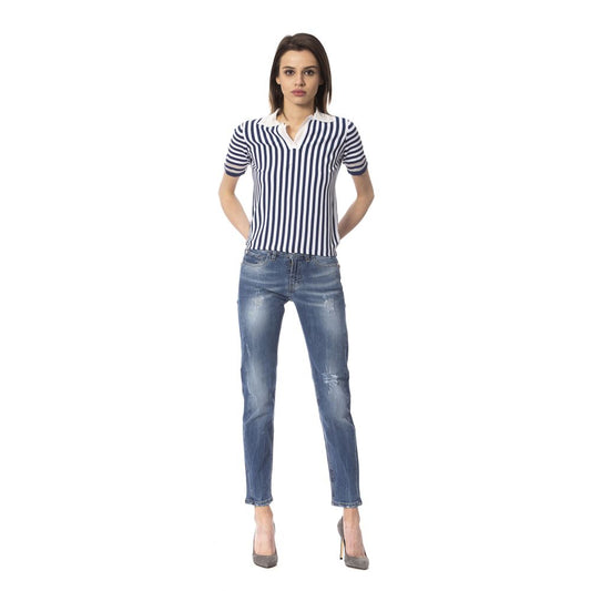 Frankie Morello Blue Other Fibres Women Jeans