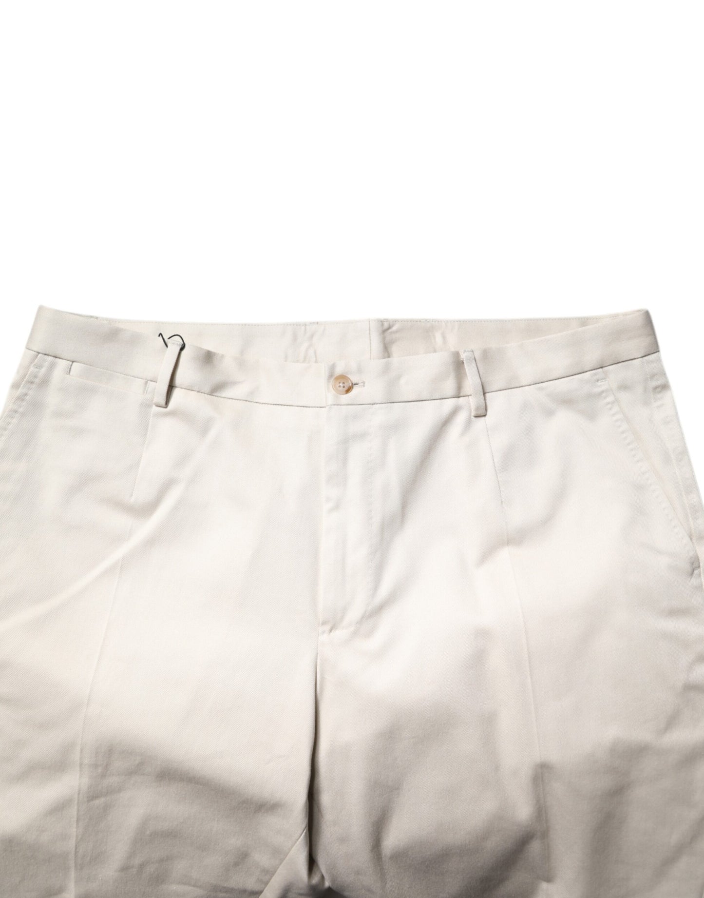 Dolce & Gabbana Beige Cotton Stretch Mid Waist Bermuda Shorts