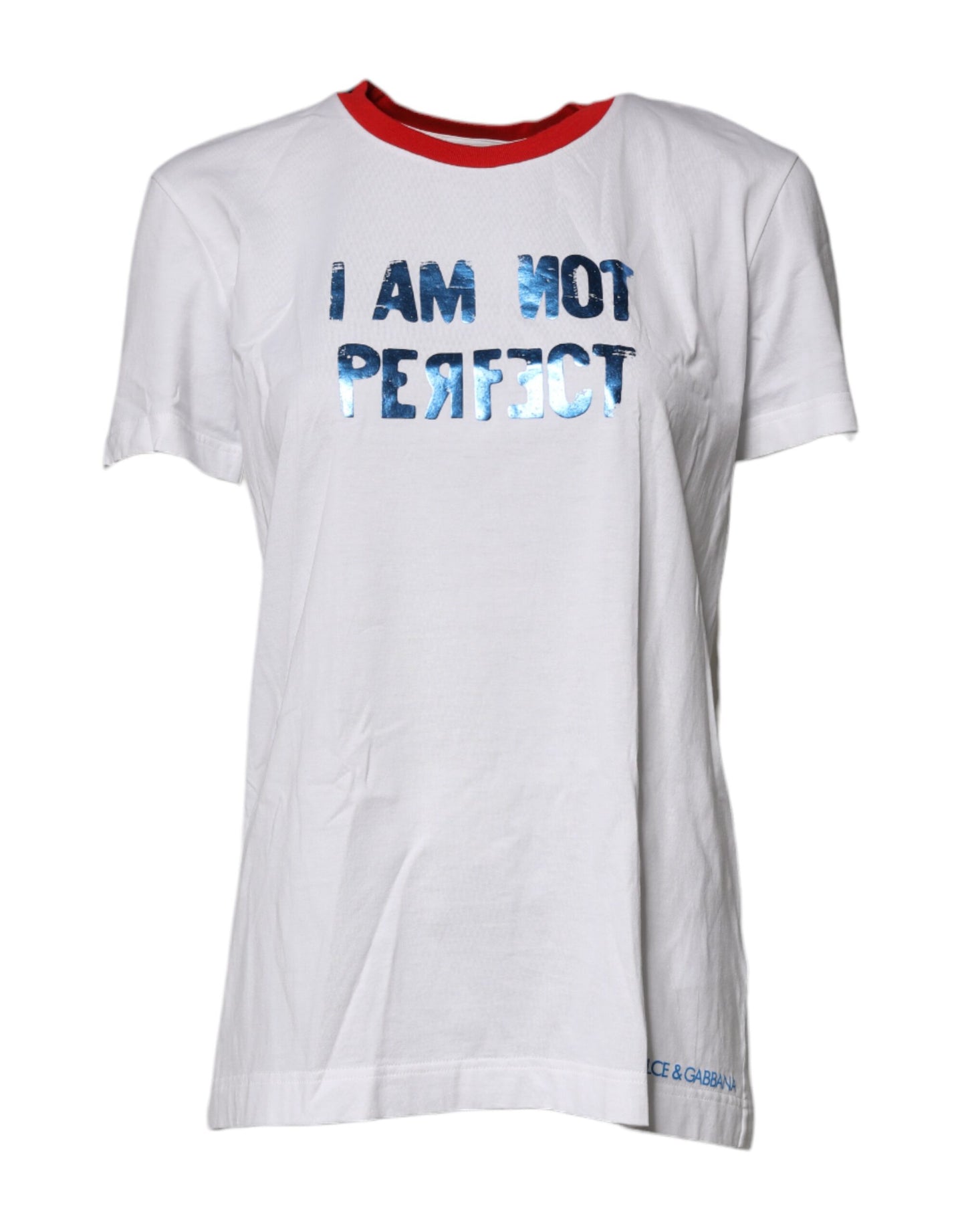 Dolce & Gabbana White Graphic Print Cotton Crew Neck T-shirt