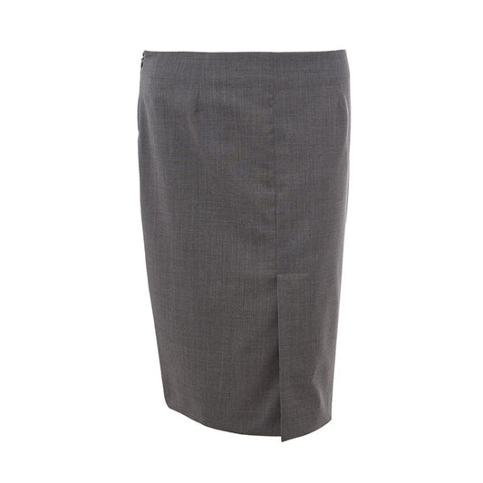 Lardini Gray Wool Midi Skirt