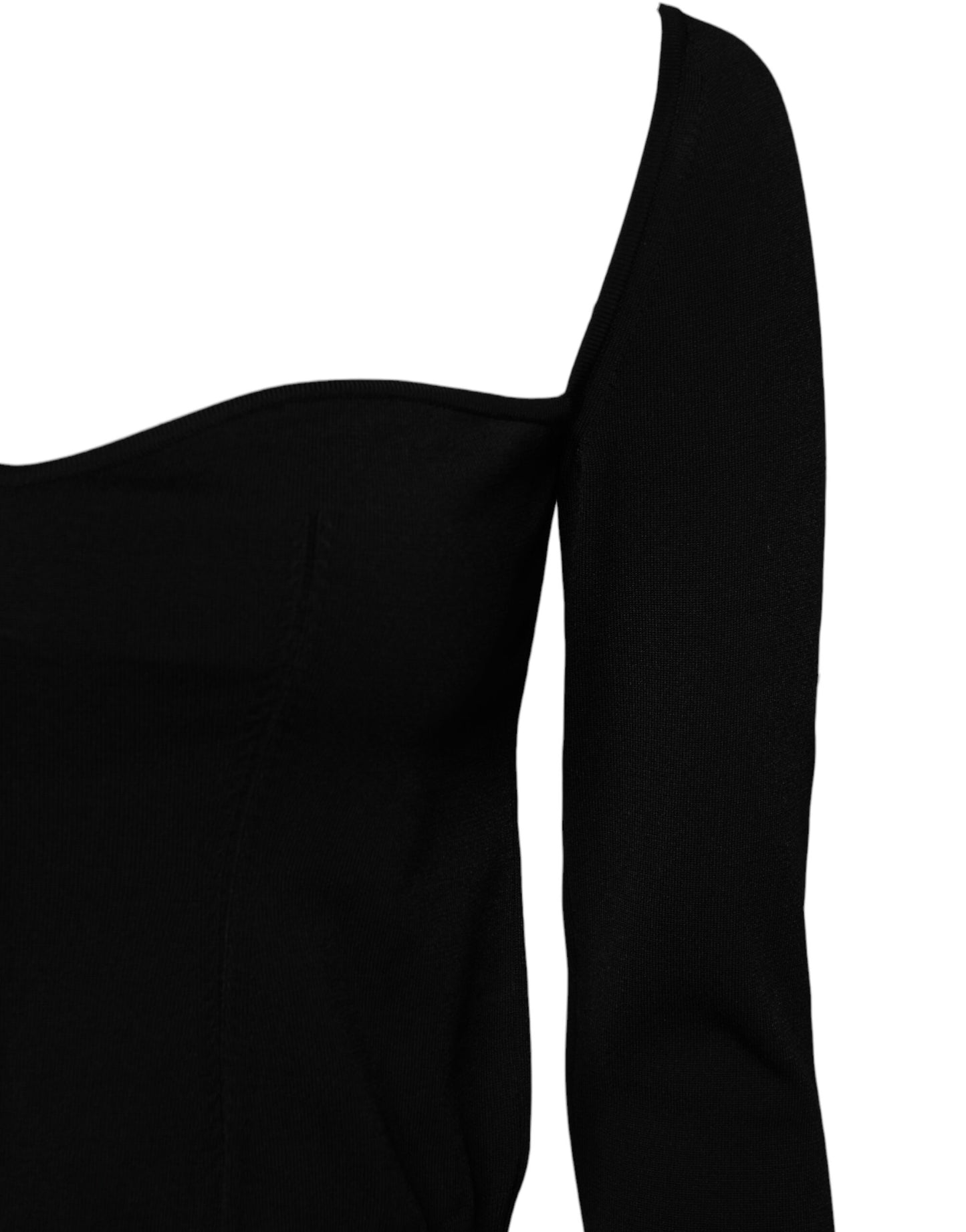 Dolce & Gabbana Black Square Neckline Long Sleeves Sweater