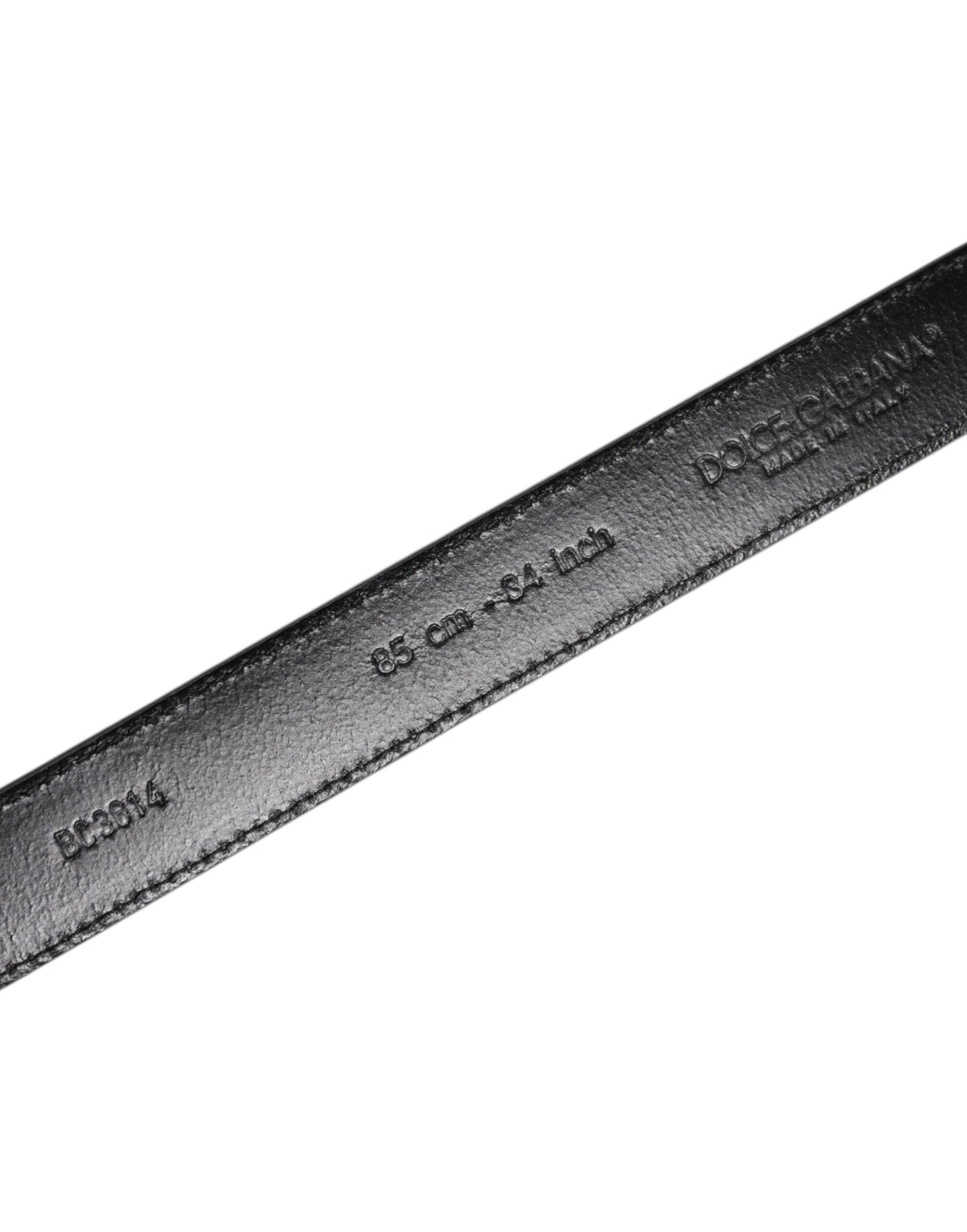 Dolce & Gabbana Gray Leather Silver Tone Metal Buckle Belt