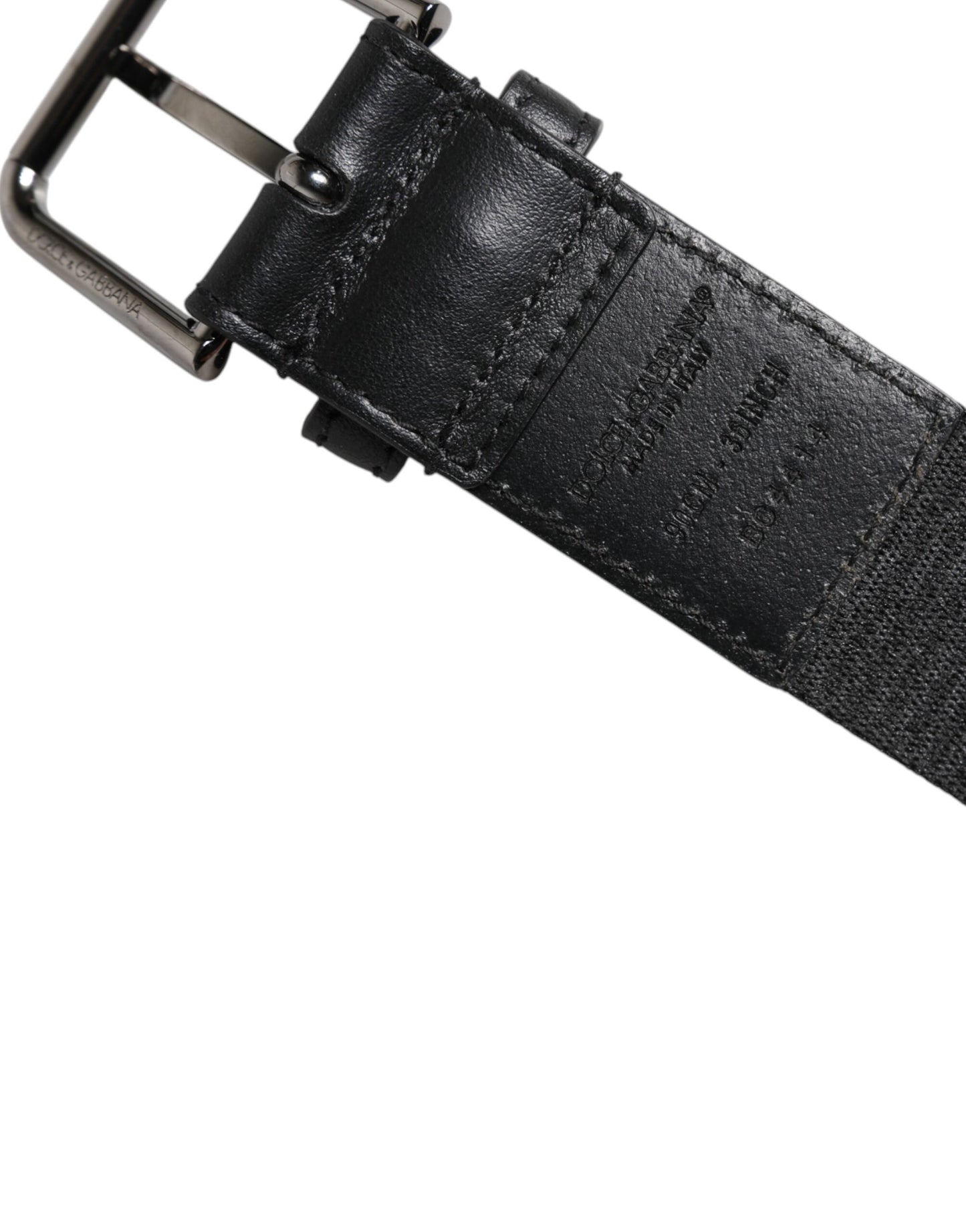 Dolce & Gabbana Black Leather Classic Metal Logo Buckle Belt