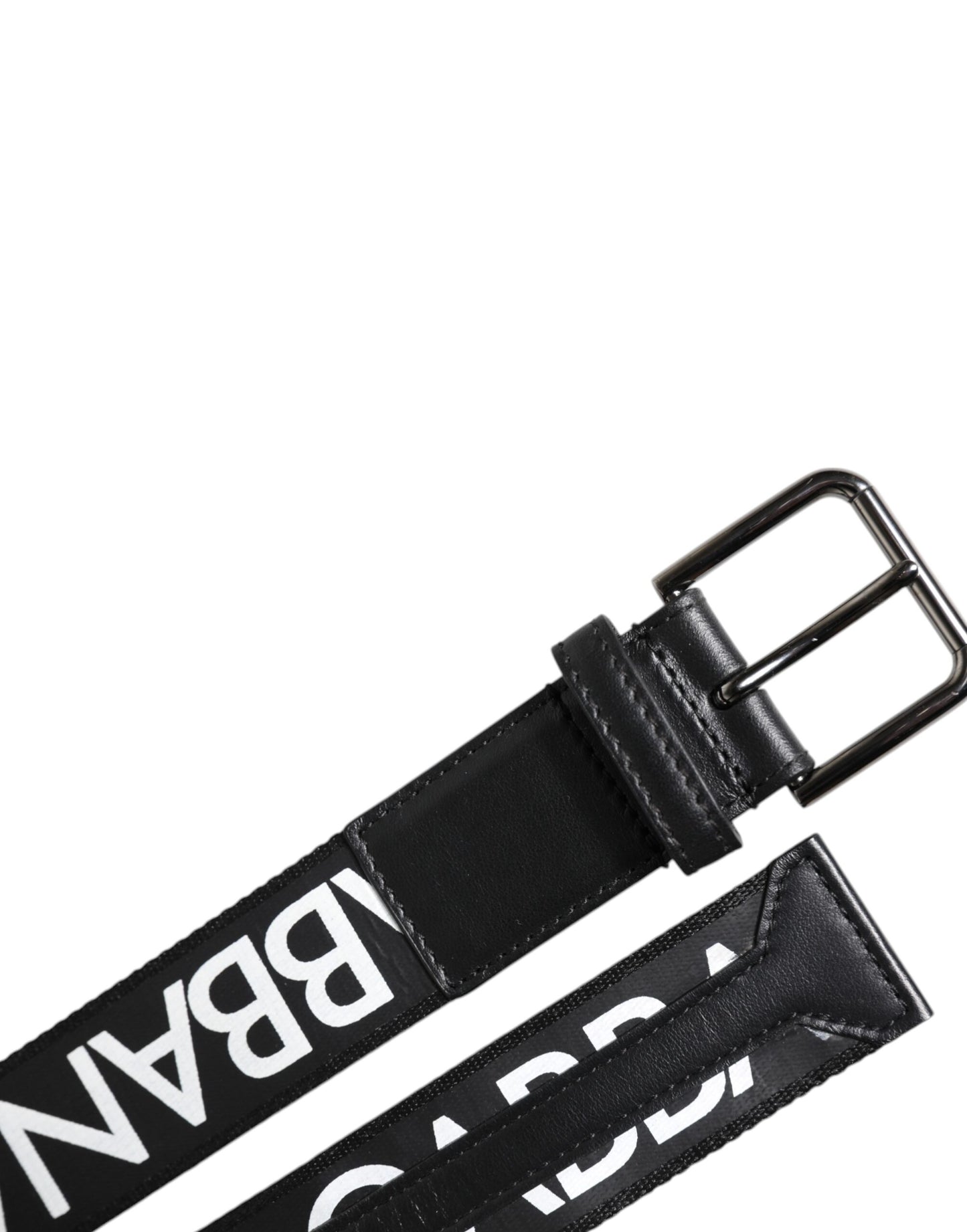 Dolce & Gabbana Black Leather Classic Metal Logo Buckle Belt
