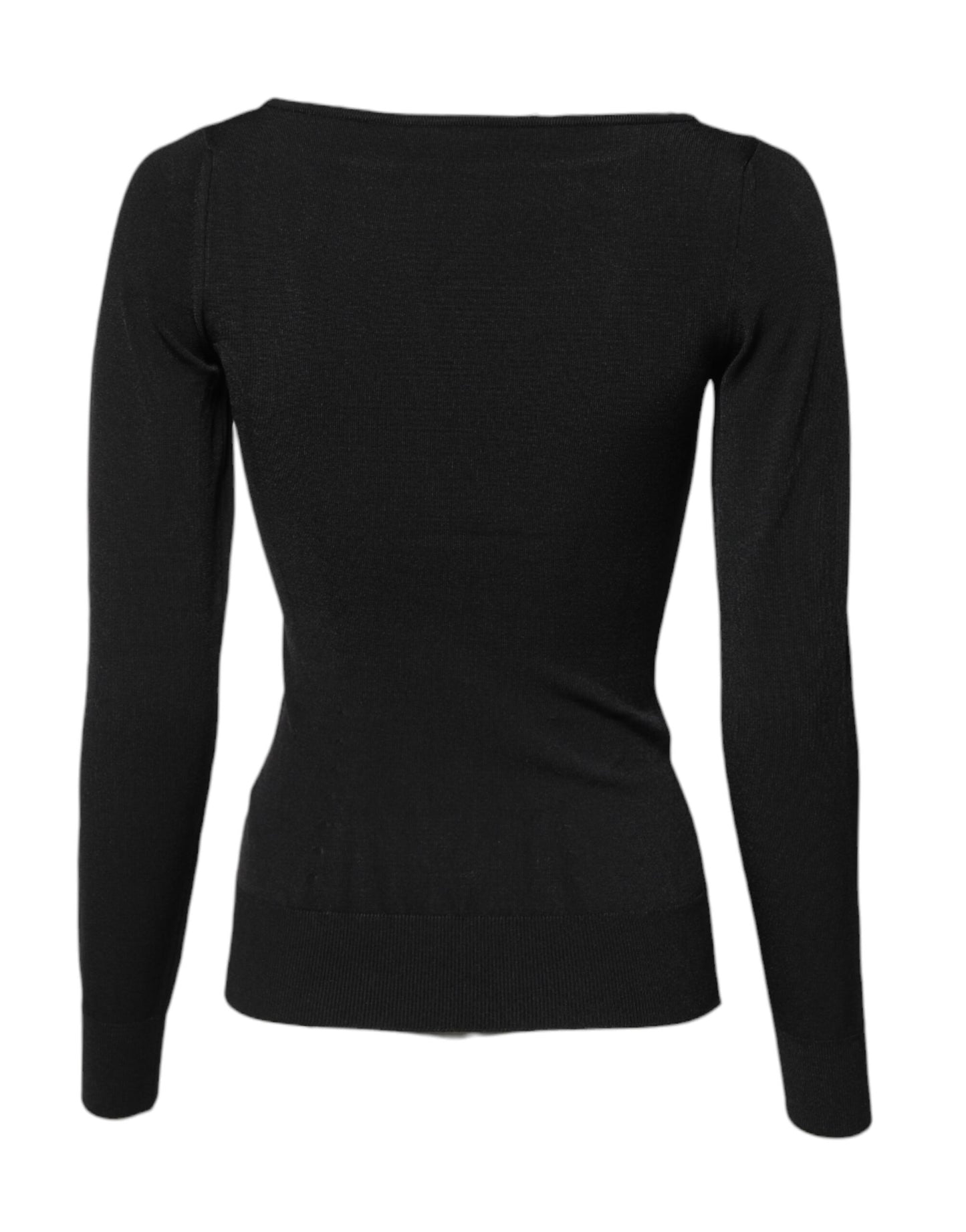 Dolce & Gabbana Black Viscose Long Sleeves Pullover Top