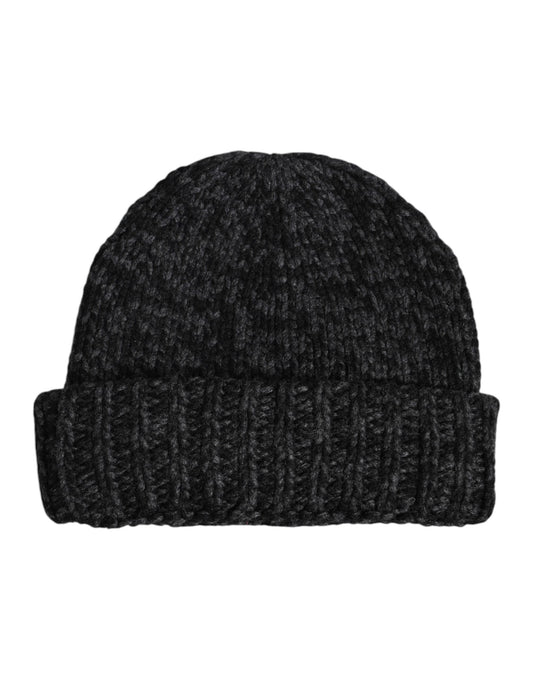 Dolce & Gabbana Gray Cashmere Knitted Winter Beanie Hat
