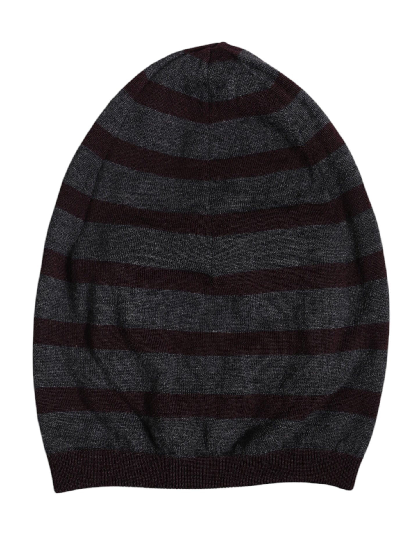 Dolce & Gabbana Gray Striped Wool Knitted Winter Beanie Hat