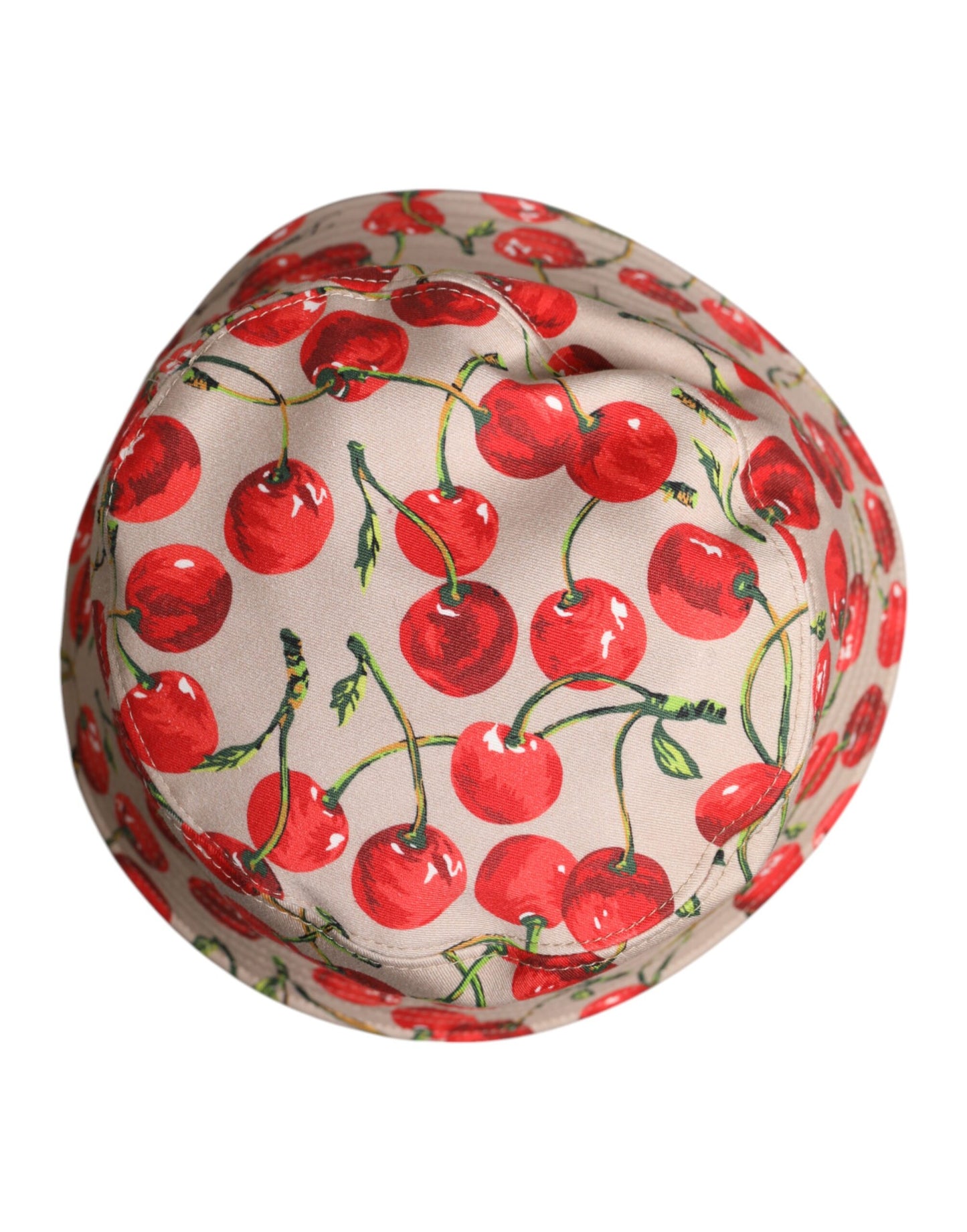 Dolce & Gabbana Beige Cotton Printed Wide Brim Bucket Hat