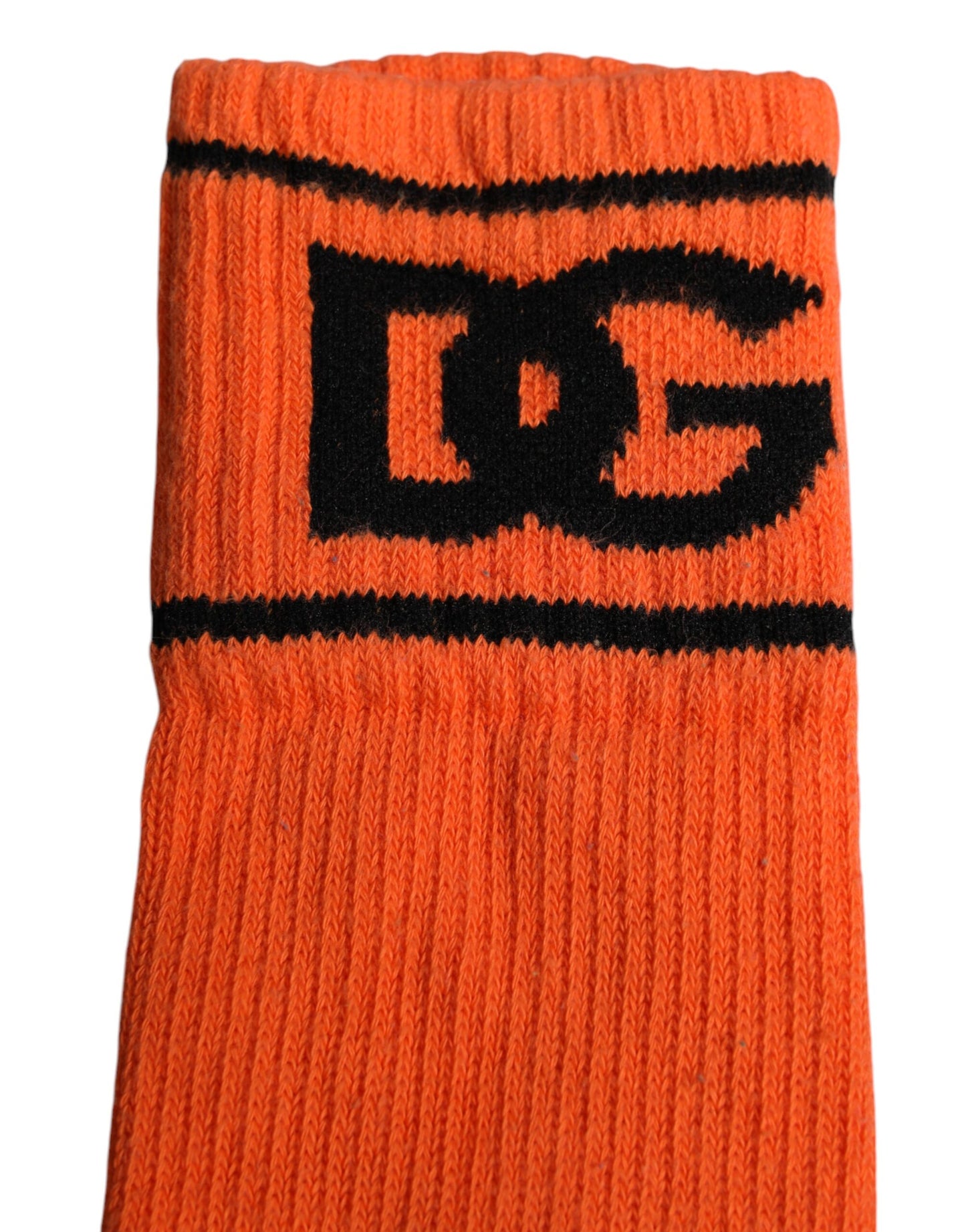 Dolce & Gabbana Orange Cotton DG Logo Print Open Toe Socks