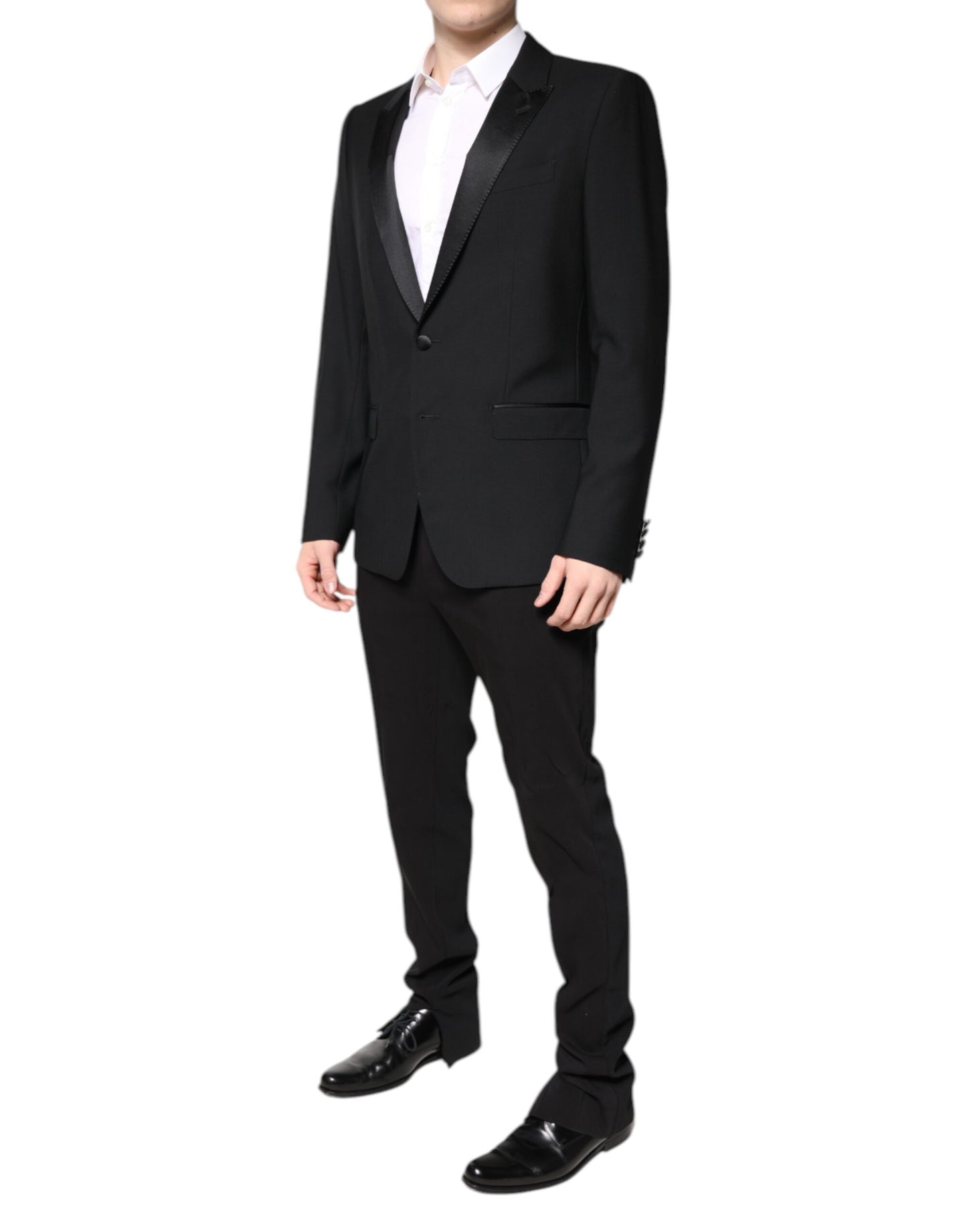 Dolce & Gabbana Black Wool Single Breasted 2 Piece Suit