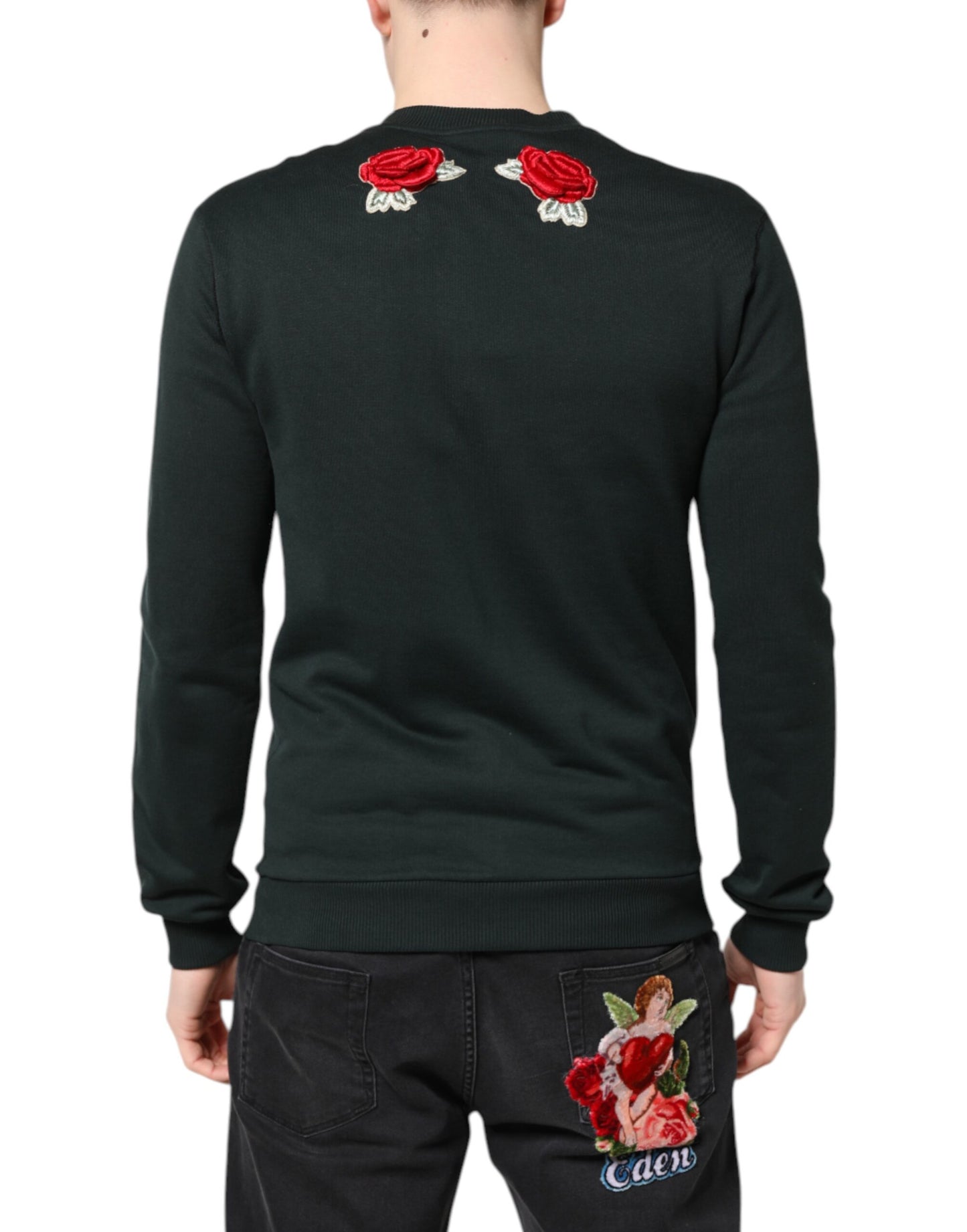 Dolce & Gabbana Black Sequined Embellished Pullover Sweater