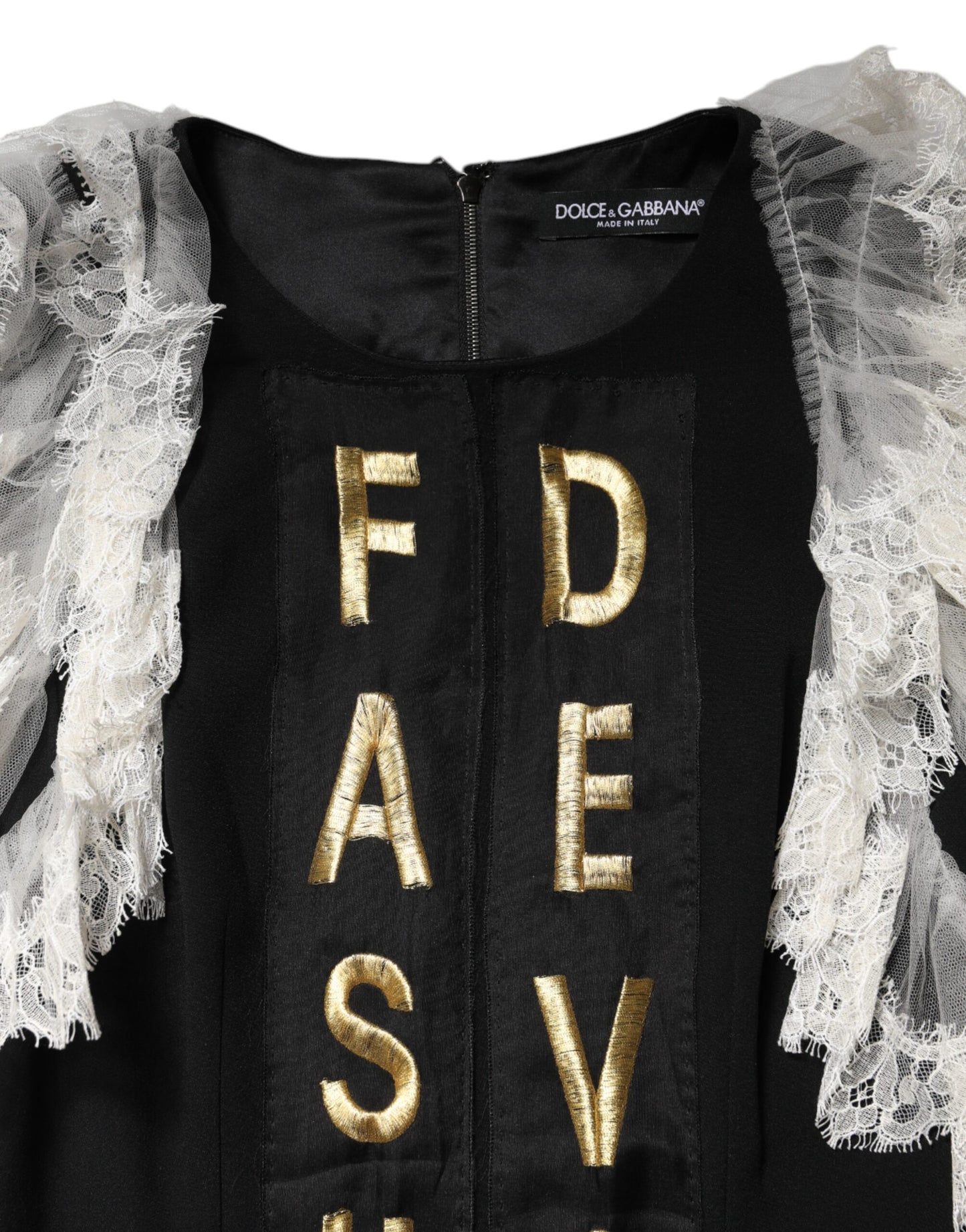 Dolce & Gabbana Black Fashion Devotion Embellish Mini Dress