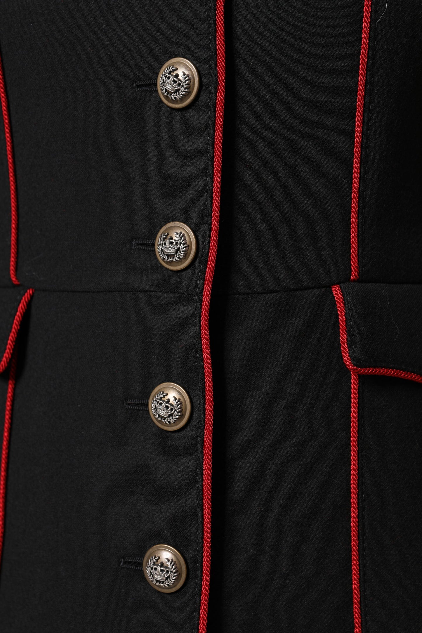 Dolce & Gabbana Black Wool Single Breasted Trench Coat Jacket