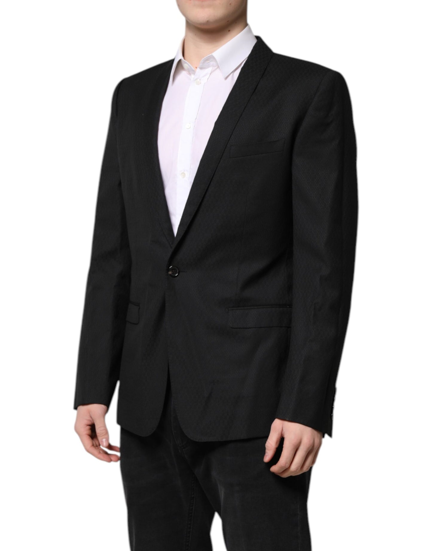 Dolce & Gabbana Black GOLD Single Breasted Suit Coat Blazer
