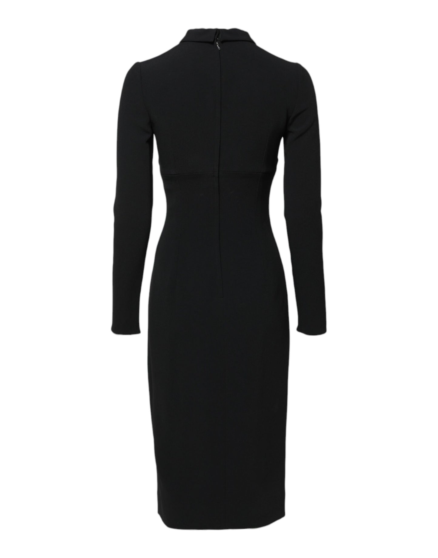 Dolce & Gabbana Black Long Sleeves Bodycon Sheath Midi Dress