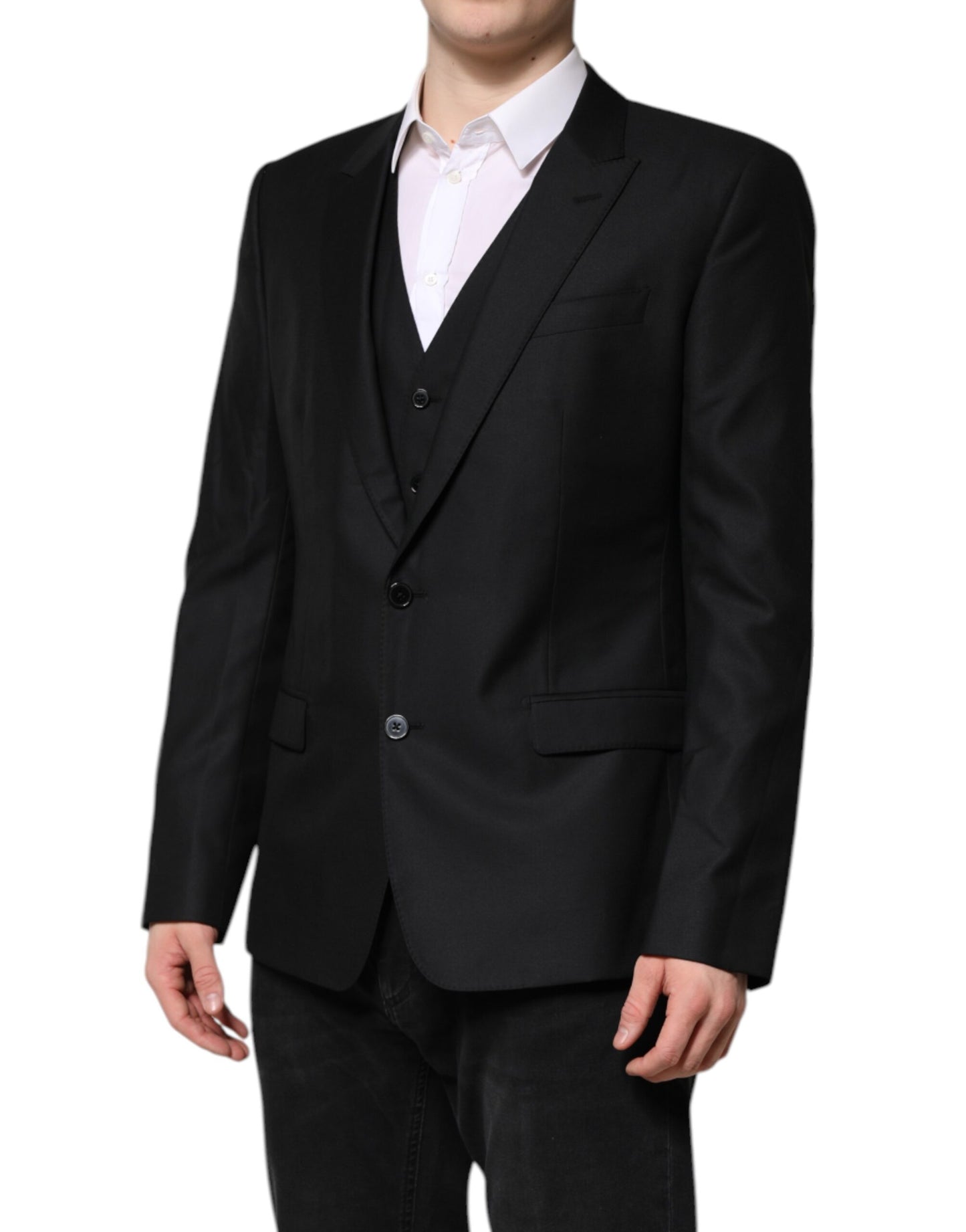 Dolce & Gabbana Black Single Breasted Suit 2 Piece Jacket