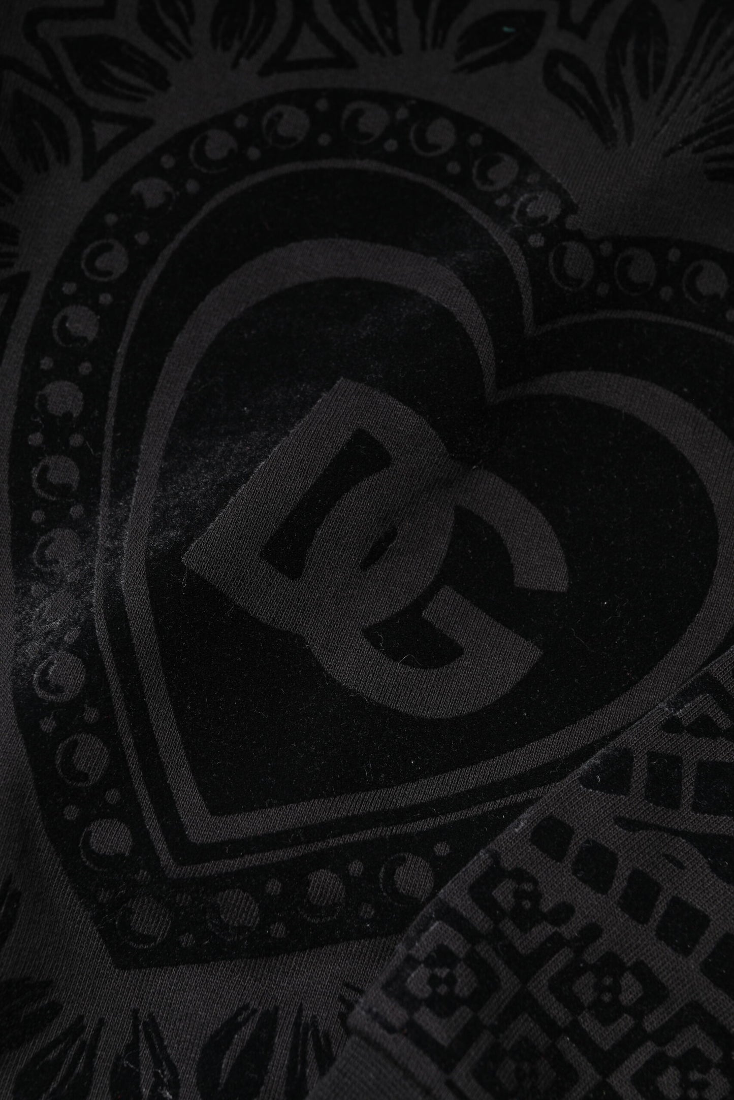 Dolce & Gabbana Black Printed Crew Neck Sweatshirt Sweater