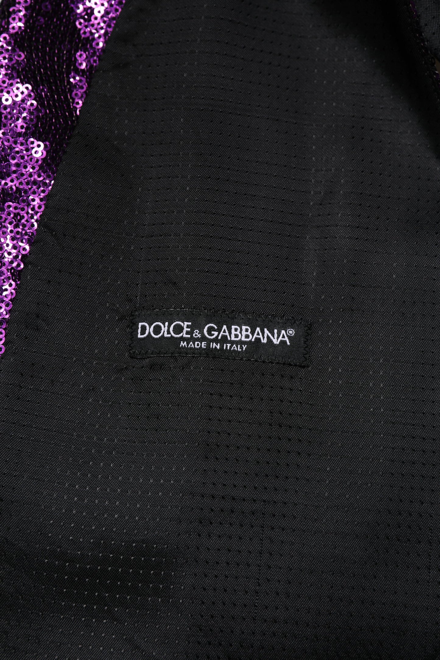 Dolce & Gabbana Purple Sequined Dress Formal Waistcoat Vest