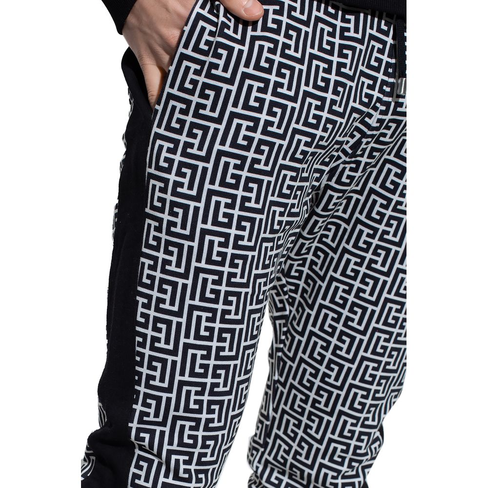Balmain Black Cotton Men Sweatpant