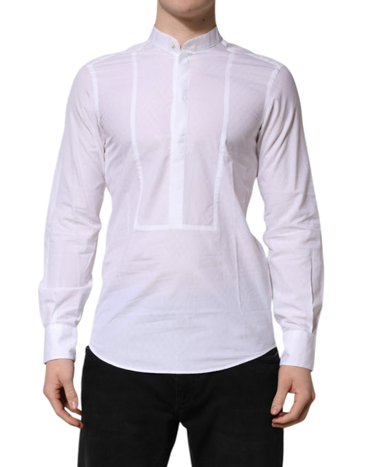 Dolce & Gabbana White Cotton Slim Long Sleeves Formal Shirt