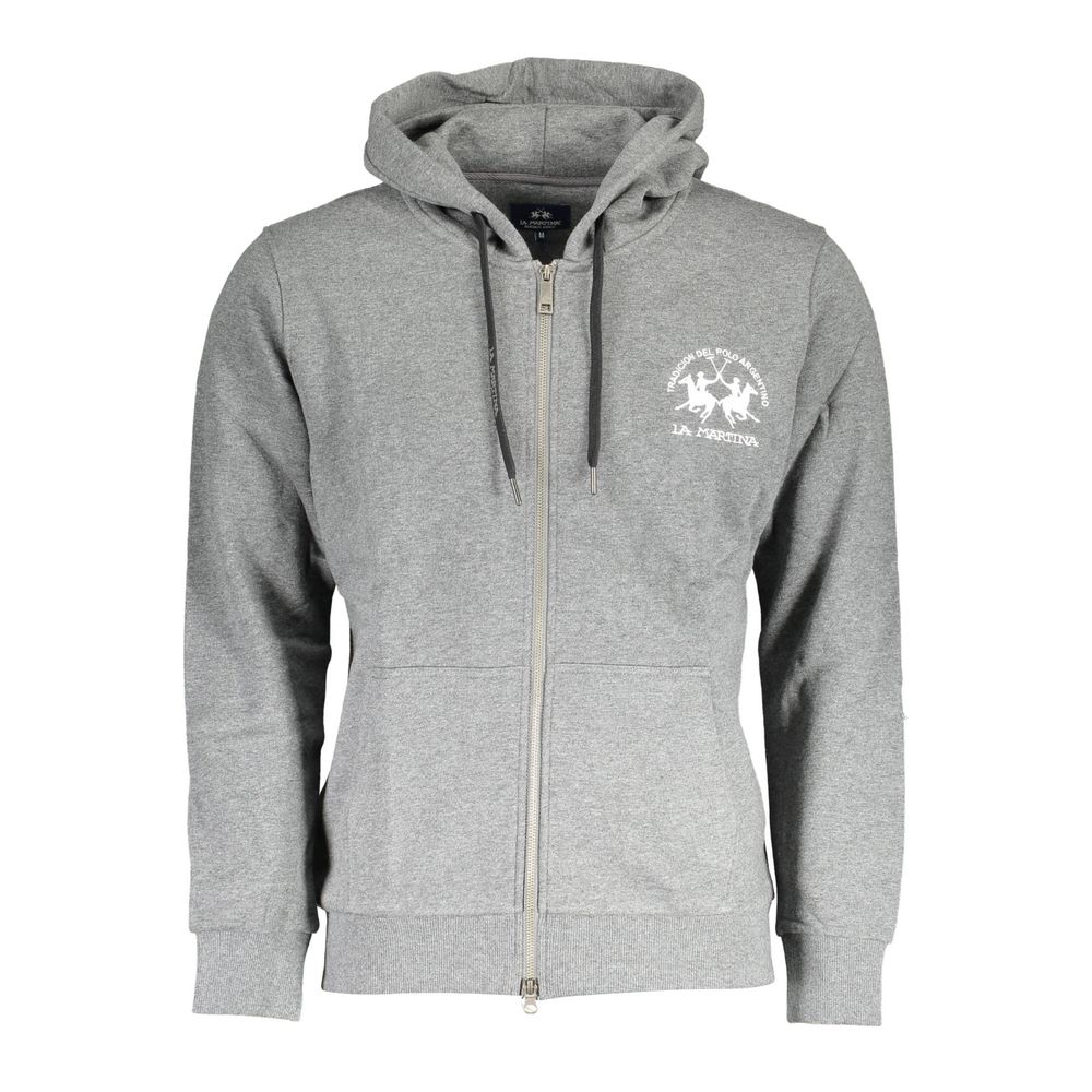 La Martina Gray Cotton Sweatshirt
