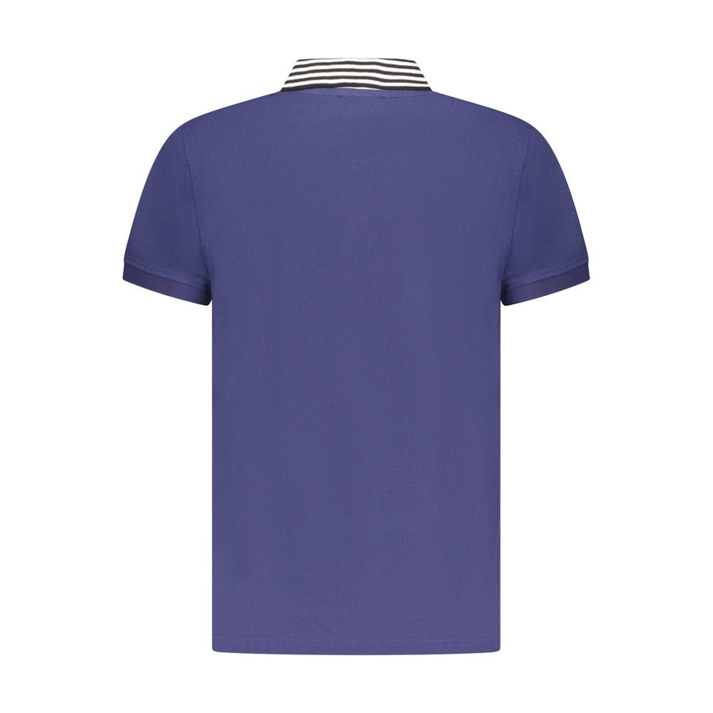 Cavalli Class Blue Cotton Men Polo Shirt
