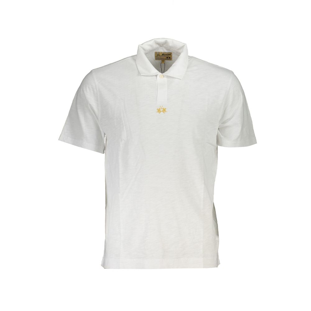La Martina White Cotton Polo Shirt