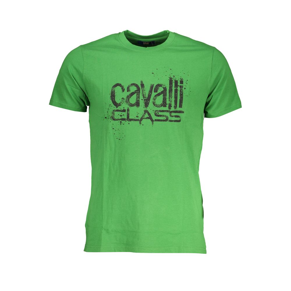 Cavalli Class Green Cotton T-Shirt